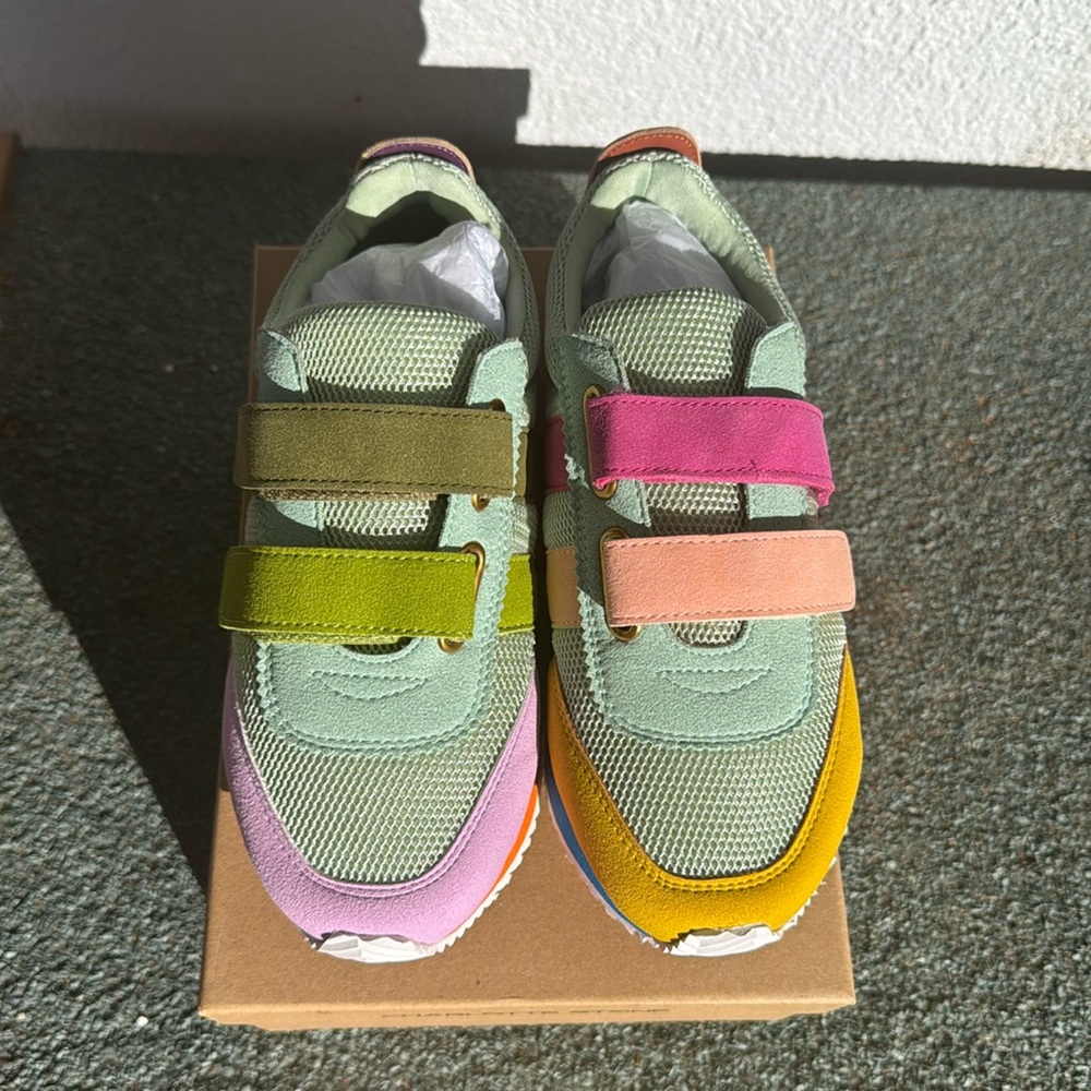 💚Brand New💜Charlotte Stone Kids Velcro Tennis Shoes Conway Size 2 in Nassau